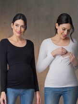 Imetyspaita pitkähihainen Laina 2-pack Black / Whi
