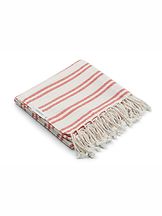 Iso rantapyyhe Mona Stripe Creme / Apple red