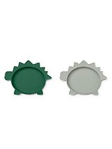 Vauvan lautanen Olivia 2-pack Dino Green/Blue