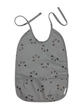 Ruokalappu Lai bib Panda Stone grey