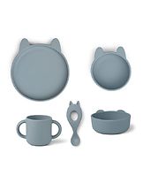 Silikoninen ruokailusetti Vivi Rabbit Sea Blue