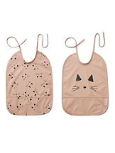 Ruokalappu Lai bib 2-pack Cat Rose