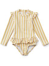 Uimapuku Sille stripe jojoba / creme UPF 50+