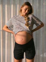 Imetys t-paita raidallinen Claudette White / Olive