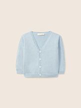 Neuletakki v-aukkoinen luomupuuvilla Soft Blue