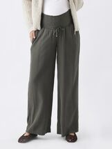 Äitiyshousut Wide Leg Tencel Pant Olive