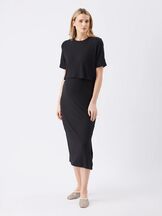 Imetysmekko Ivy Rib Nursing Dress Black
