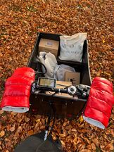 Vaunuhanskat Østerbro Puffer Red