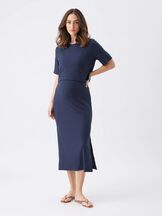 Imetysmekko Ivy Rib Nursing Dress Navy