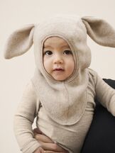Kypärämyssy Balaclava bunny ears wool fleece Camel