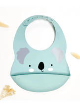 Ruokalappu silikonia Koala Light blue