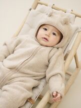 Vauvan haalari villafleece Pram suit ears Camel