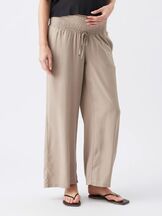 Äitiyshousut Wide Leg Tencel Pant Taupe