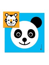 Katselukortti laminoitu Panda ja Tiikeri