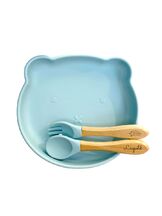 Vauvan lautanen & aterimet setti Nalle Light blue