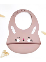 Ruokalappu silikonia Pupu Pink