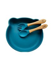 Vauvan lautanen & aterimet setti Nalle Dark blue